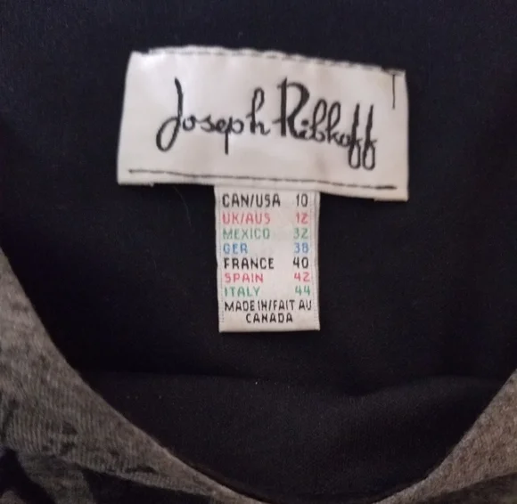 Joseph Ribkoff Gray Knit Dress Black Detail Size 10 - Picture 2 of 8